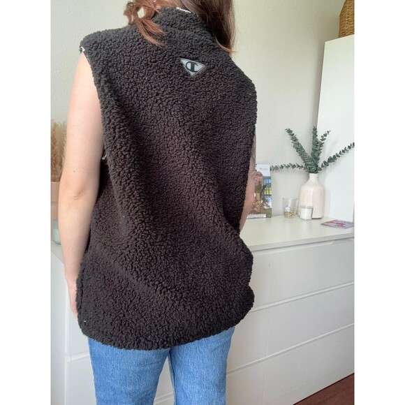 Champion | Black‎ Sherpa Zip-Up Vest | Cozy Fleece Layer | Size Large - Picture 5 of 9